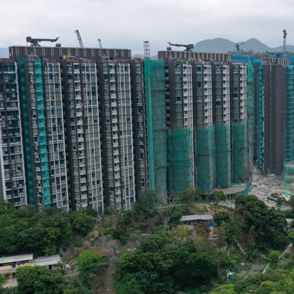Aerial view of China Evergrande Group's Emerald Bay housing project under construction in Hong Kong’s Tuen Mun area, on 13 May 2020. Photo: May Tse