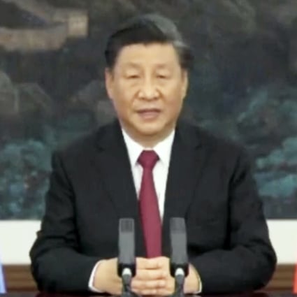 Chinese President Xi Jinping during a virtual speech made at the United Nations Biodiversity Conference (COP15).