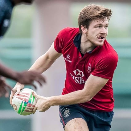Hong Kong men’s rugby sevens player Liam Herbert in action against Fiji in a friendly match before the 2019 Hong Kong Sevens event. Photo: Ike Images