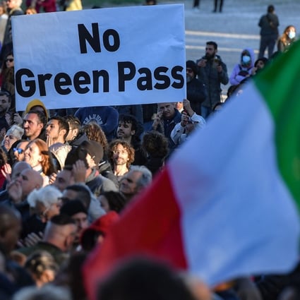 Thousands protest in Italy as tough coronavirus 'green pass' rules take  effect | South China Morning Post