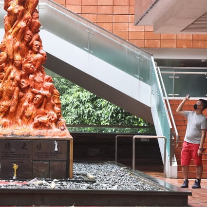 A deadline for the Pillar of Shame’s removal from the HKU campus came and went on Wednesday. Photo: K. Y. Cheng