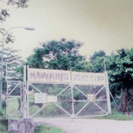 The gates of the Vietnamese refugee camp on Singapore's Hawkins Road while it was still operational and Lea Tran seen during her time there. Photo: Handout