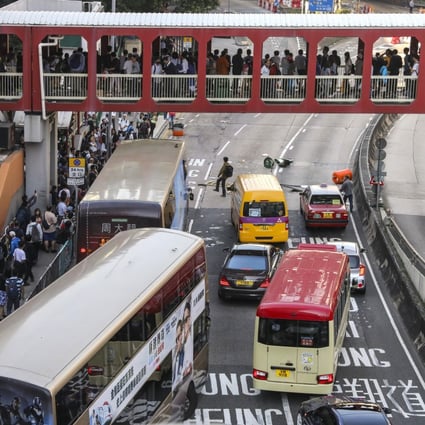 Protesters caused widespread disruption in Hong Kong on November 11, 2019. Photo: K. Y. Cheng