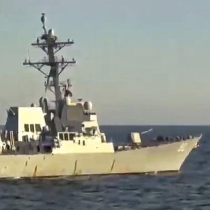 The US destroyer USS Chafee is seen form Russian navy’s Admiral Tributs destroyer near Russian territorial waters in the Sea of Japan on Friday. Photo: Russian Defence Ministry Press Service via AP