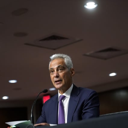 US ambassador to Japan nominee Rahm Emanuel testifies during a confirmation hearing before the Senate Foreign Relations Committee in Washington. Photo: AP