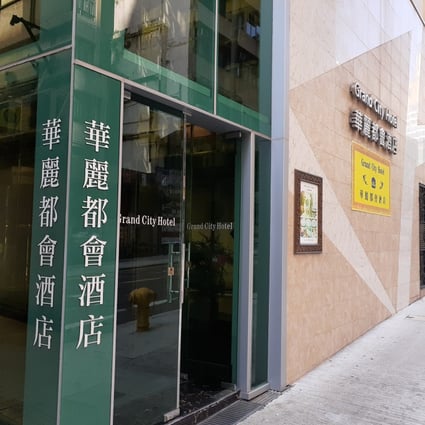 The Grand City Hotel in Sai Ying Pun, where one guest with food allergies says he was served a meal with nuts, triggering an epileptic seizure. Photo: Handout