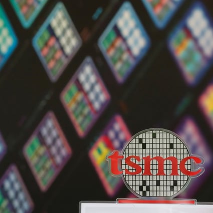 A TSMC logo is seen at its headquarters in Hsinchu, Taiwan. Photo: Reuters