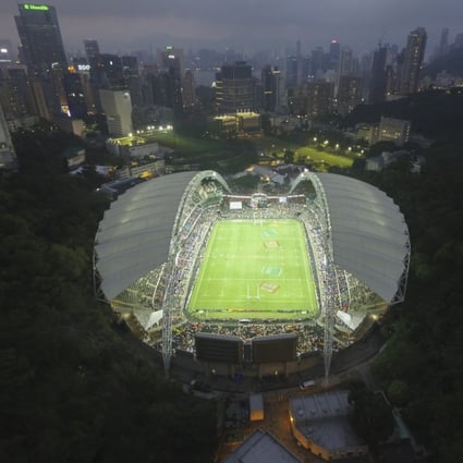 An aerial view overlooking Hong Kong Stadium on the second day of the 2016 Cathay Pacific/HSBC Hong Kong Sevens. Photo: Bruce Yan