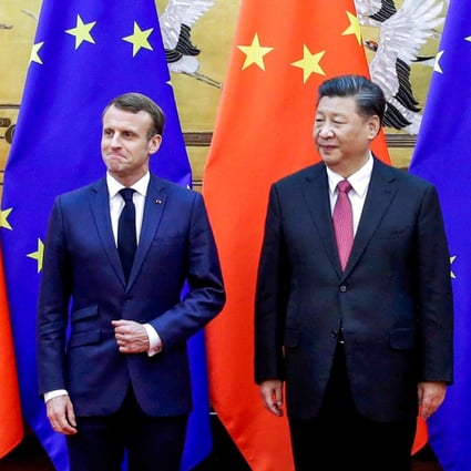 French President Emmanuel Macron and Chinese leader Xi Jinping at a signing ceremony in Beijing on November 6, 2019. Photo: Reuters