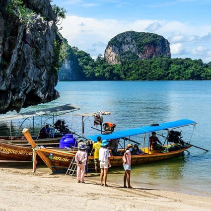 Tourists at Phang Nga Bay, northeast of Phuket. Photo: AFP
