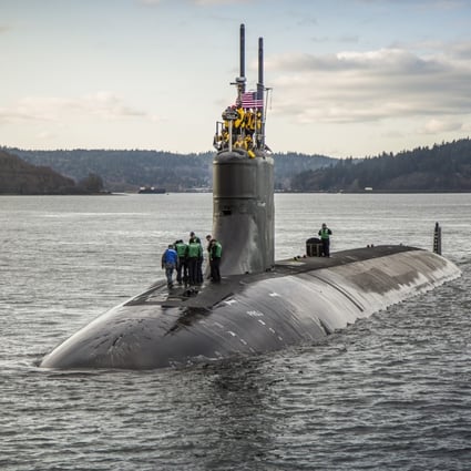 The Seawolf-class fast-attack submarine USS Connecticut departs Puget Sound Naval Shipyard for sea trials in December 2016. Photo: US Navy via AP