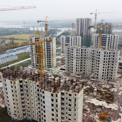 Residential buildings under construction last month at Evergrande Cultural Tourism City, in Suzhou, Jiangsu province. Photo: Reuters