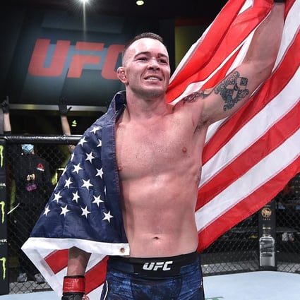 Colby Covington celebrates after his TKO victory over Tyron Woodley on September 19, 2020 in Las Vegas, Nevada. Photo: Chris Unger/Zuffa LLC