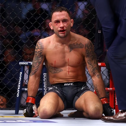 Frankie Edgar reacts after losing to Marlon Vera in their bantamweight bout at UFC 268. Photo: AFP