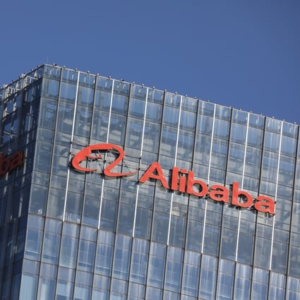 The logo of Alibaba seen on its office building in Beijing on August 26. Photo: Simon Song
