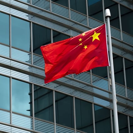 The Chinese national flag is seen outside the office of the commissioner of the Ministry of Foreign Affairs in Hong Kong. Photo: Warton Li