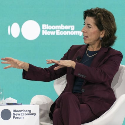 US Commerce Secretary Gina Raimondo attended the Bloomberg New Economy Forum in Singapore on Wednesday. Photo: Bloomberg