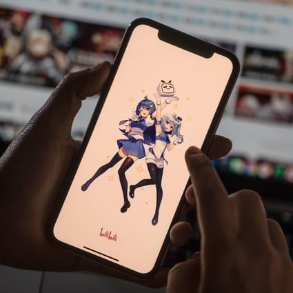 Anime characters on Bilibili’s application on a smartphone in Hong Kong. Photo: Bloomberg