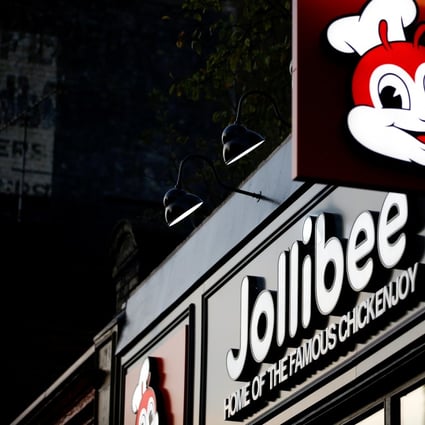 The name sign of the first Jollibee restaurant in the UK is seen, in London on October 20, 2018. Photo: Reuters
