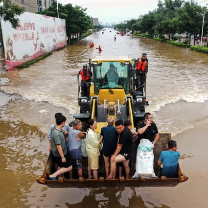 This photo taken on July 23, 2021 shows a flooded street in China’s central Henan province. Photo: AFP