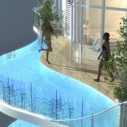 Private pools come with the flats at Bandra Ohm in Mumbai. Photo: SCMP Pictures