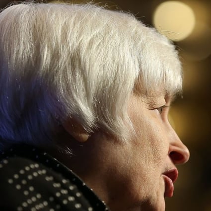 US Federal Reserve Board Chairwoman Janet Yellen delivers remarks AT the Economic Club of Washington as the time approaches for the Fed to decideon raising US interest rates for the first time in nearly a decade. Photo: AFP