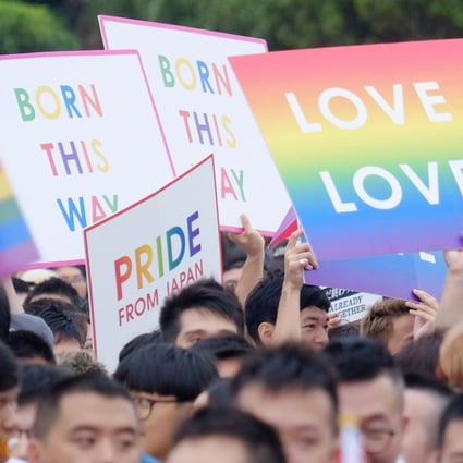 Taiwanese people join Taipei’s annual gay rights parade. Photo: AFP