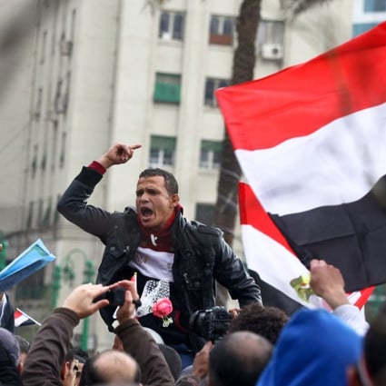 People gather to celebrate the fifth anniversary of the beginning of the 2011 protest which ended former Egyptian President Hosni Mubarak's 30-year rule during the Arab Spring demonstrations which swept countries in the region. Photo: Xinhua