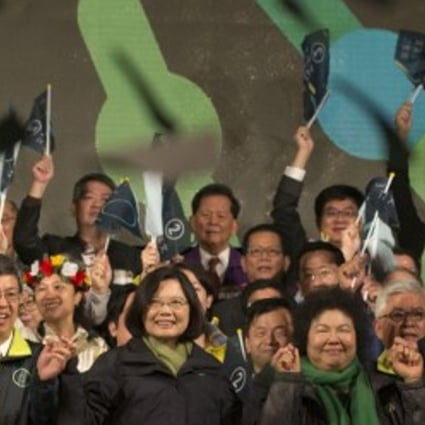 The US fears the election victory of Taiwan opposition leader and president-elect Tsai Ing-wen (above centre) could heighten tensions between mainland China and the island, which Beijing claims as its own territory. Photo: AP