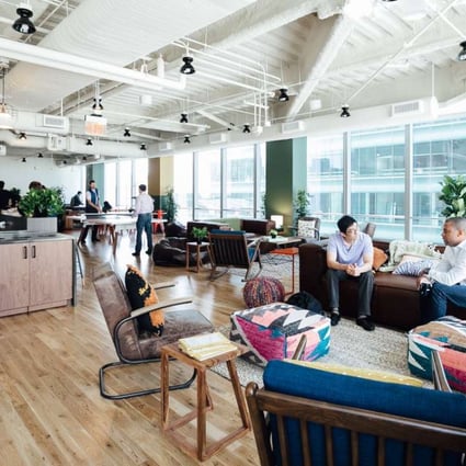 WeWork’s co-working space in Times Square, New York rents desks for US$625 a month. Photo: Company