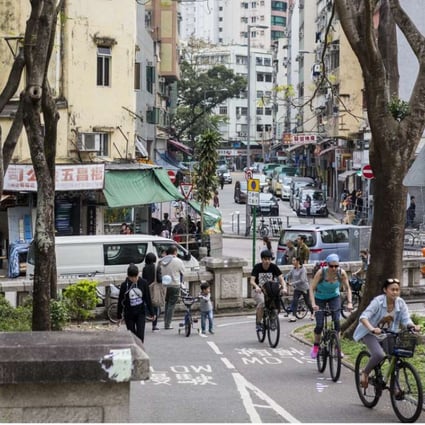 Tai Po’s network of cycle tracks was the first in Hong Kong. Photos: Christopher DeWolf