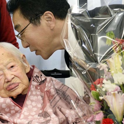 Japan's Misao Okawa was the world’s oldest person last year, turning 117 on March 5. She died a few weeks later, on April 1. Photo: AP/Kyodo News