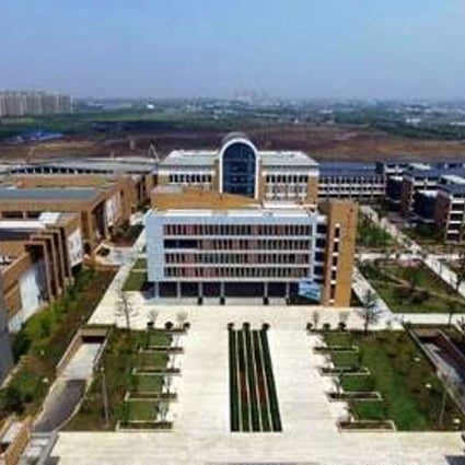 Changzhou Foreign Language School in Jiangsu. In the background are the sites of former chemical plants. Photo: 163.com