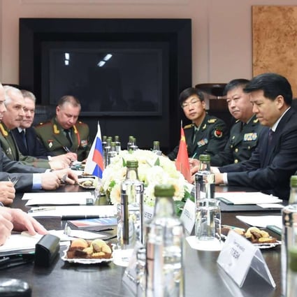 Chinese Defence Minister Chang Wanquan (second from right) meets his Russian counterpart Sergey Shoigu (second from left) in Moscow on Wednesday. Photo: Xinhua