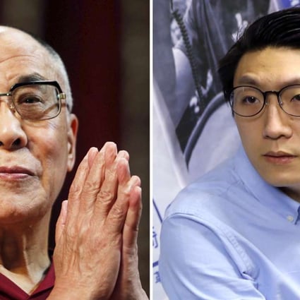 The Dalai Lama spoke at a conference in India attended by Edward Leung of Hong Kong Indigenous. Photos: Reuters, David Wong