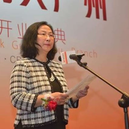 Chong Hing vice-chairwoman Margaret Leung at the opening ceremony for the bank’s Guangzhou branch. Photo: SCMP Pictures