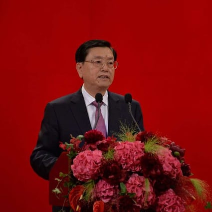 Zhang Dejiang speaks during the welcome banquet hosted by the Hong Kong government. Photo: SCMP Pictures