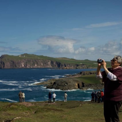Tourists on the scenic Dingle Peninsula near the village of Ballyferriter in western Ireland, where filming of Star Wars Episode VIII is under way. Photos: AFP