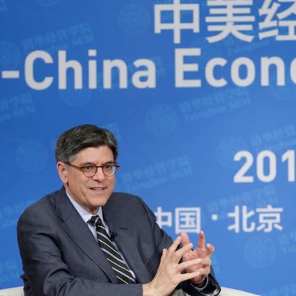 US Treasury Secretary Jack Lew attends a discussion about the 2016 US-China Strategic and Economic Dialogue and overall bilateral economic relations at Tsinghua University in Beijing on Sunday. Photo: Reuters