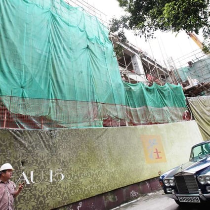 A luxury house is under construction at 15 Gough Hill Road in the Peak. Photo: Nora Tam