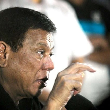 Filipino President-elect Rodrigo Duterte speaks to the media during a news conference in Davao City, southern Philippines, earlier this month. Photo: EPA