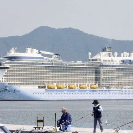The Quantum of the Seas, one of Asia’s largest cruise ships, arrives at the Sakai port in the western Japanese prefecture of Tottori , carrying around 4,600 mostly Chinese tourists. Photo: Kyodo