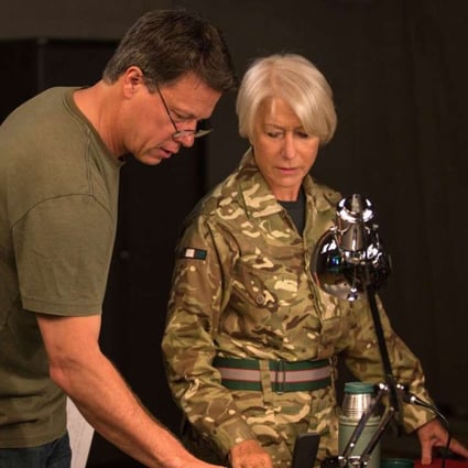 Director Gavin Hood (left) and Helen Mirren on the set of Eye in the Sky