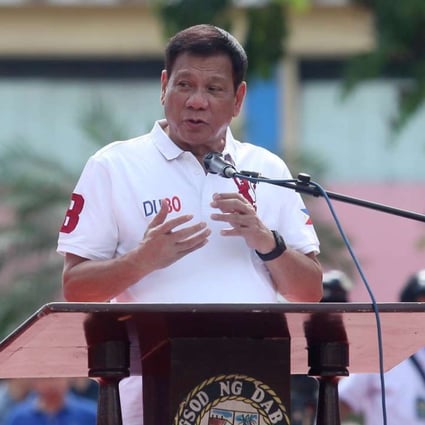 President-elect Rodrigo Duterte speaking at Davao City hall a few days before he assumes office as a Philippine president. Photo: Reuters