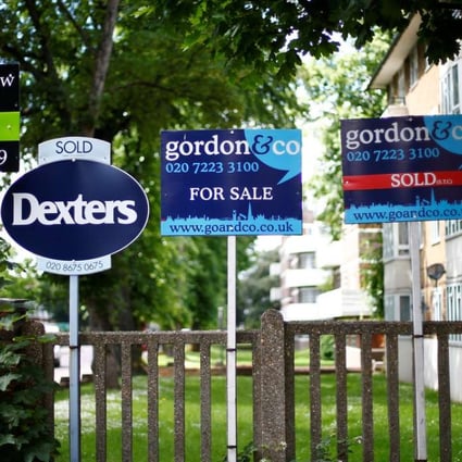 Estate agents boards outside houses in south London. Some Chinese investors are being tempted by UK properties after the pound reached a 30 year low as a result of the Brexit vote. Photo: Reuters