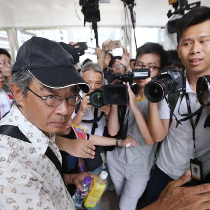 It was earlier revealed that the police department was considering offering Lam Wing-kee (in black cap) protection. Photo: Sam Tsang