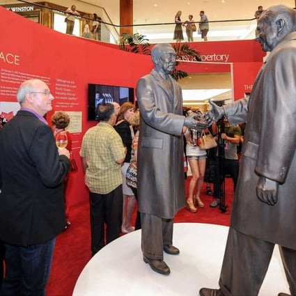 An exhibition focusing on US president Richard Nixon’s 1972 trip to China and 40 years of China-US cultural exchange opened in Costa Mesa, California, last month. Photo: Xinhua
