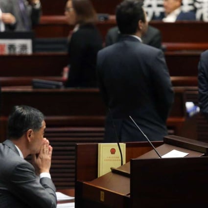 Chief Executive Leung Chun-ying had a hard time dealing with Legco questions about the ICAC controversy. Photo: Sam Tsang