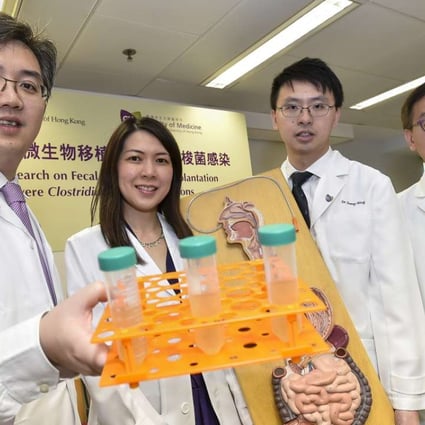 Dr Ng Siew-chien (second from left) with colleagues in the Chinese University of Hong Kong’s department of medicine and therapeutics. Photo: CUHK