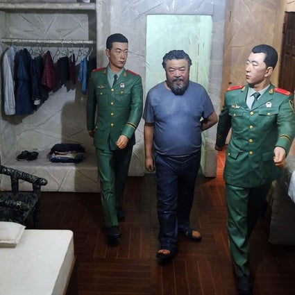 Part of Chinese artist Ai Weiwei's installation S.A.C.R.E.D., which depicts s scene from his time in prison. Photo: EPA